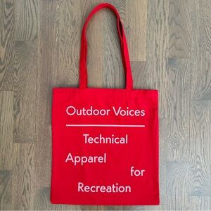 NWT Outdoor Voices Chicago Cotton Tote Bag in Red and Pink